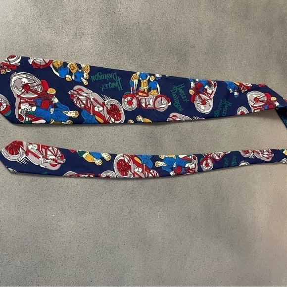 Vintage Protocol Harley-Davidson moto print tie - Picture 5 of 5